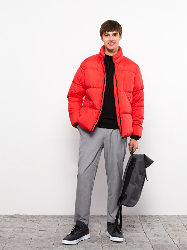 XSIDE Relaxed Fit Funnel Neck Men's Puffer Coat