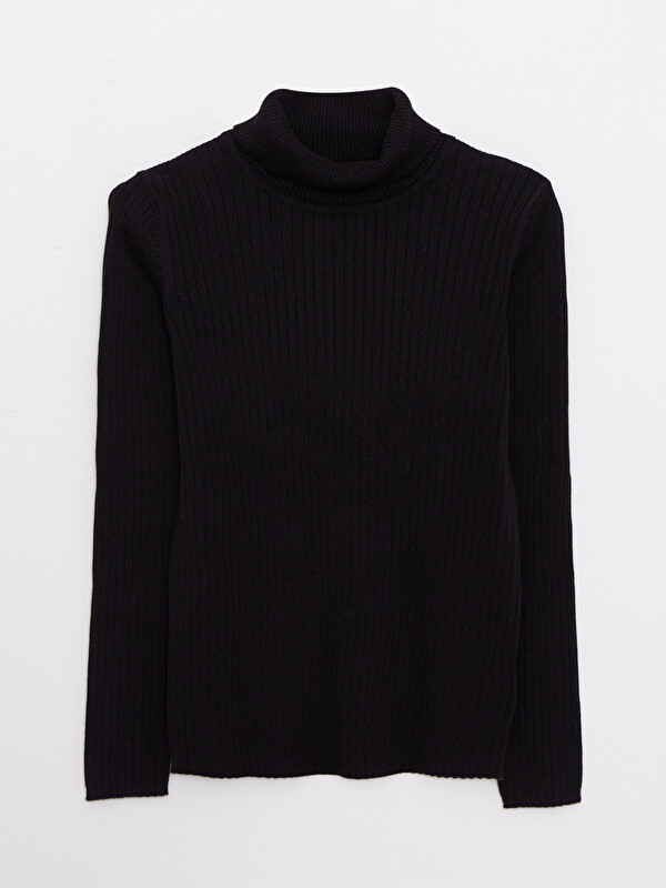 LCW Kids Қыздарға арналған биік жағалы ұзын жең трикотаж жемпір