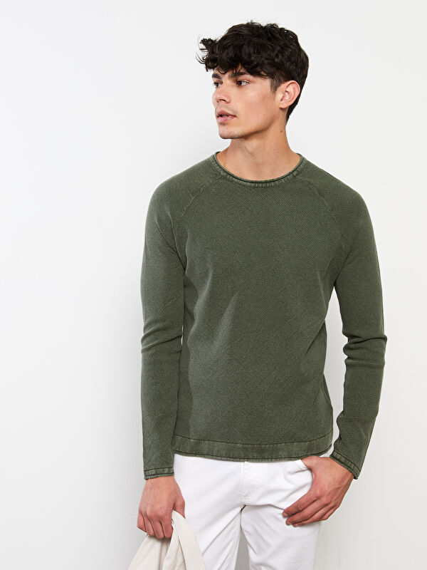 XSIDE Crew Neck Long Sleeve Men's Tricot Sweater