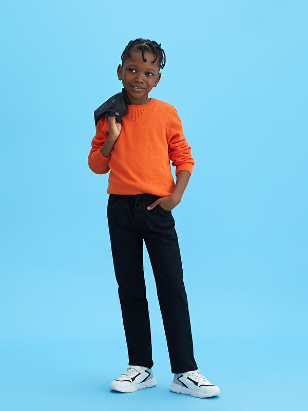LCW Kids Crew Neck Basic Long Sleeve Boys' Knitwear Sweater