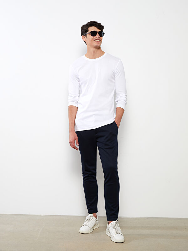 LCWAIKIKI Basic Crew Neck Long Sleeve Jersey Men's T-Shirt