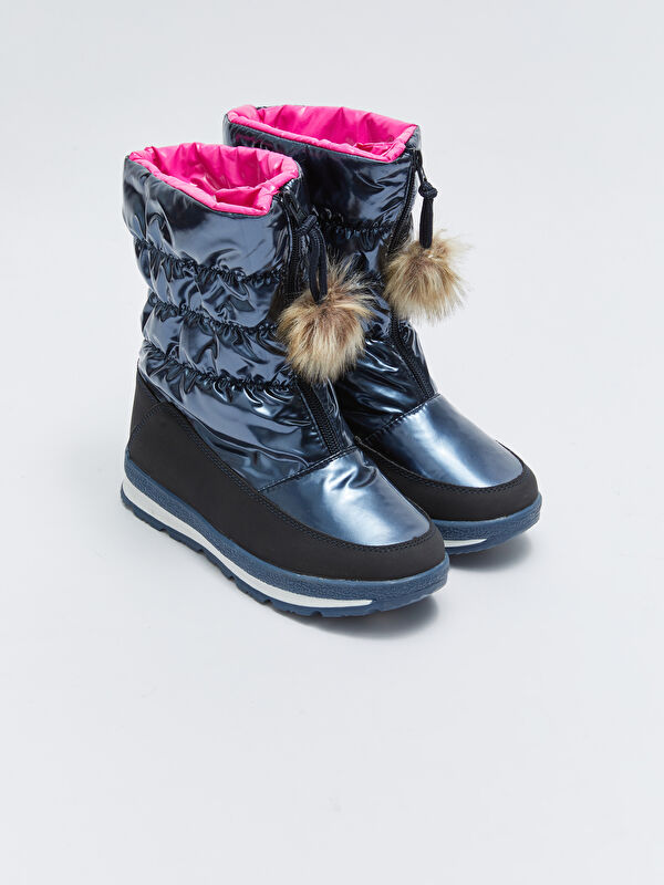 LCW STEPS Zippered Pompom Detailed Girls Snow Boots