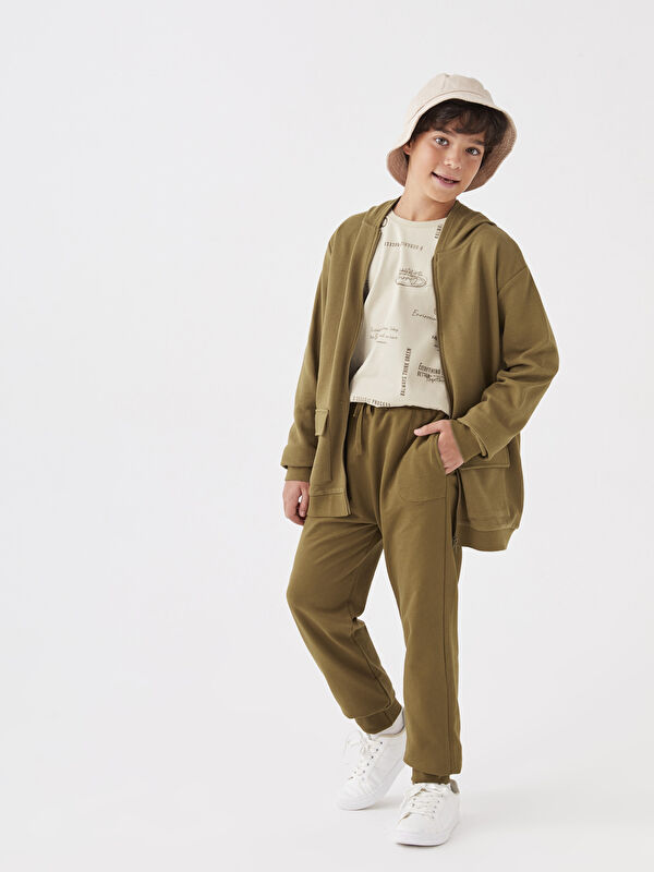 LCW Kids پانتۆڵی ئارەقەی کەمەر لاستیکی ئاسایی بۆ کوڕان
