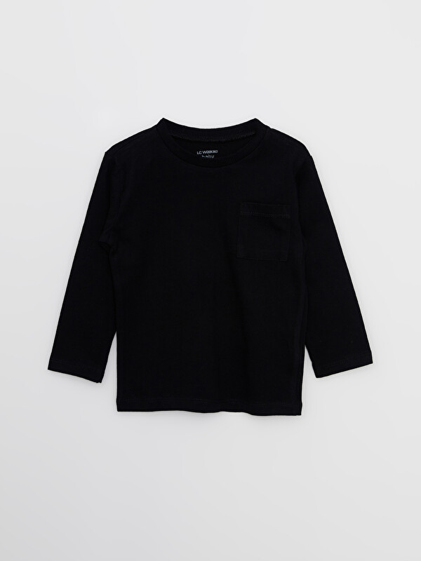 LCW baby Crew Neck Long Sleeve Basic Baby Boys' T-Shirt