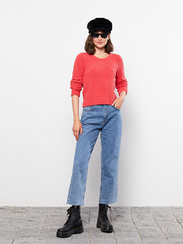 LCW Vision Crew Neck Plain Long Sleeve Women's Knitwear Sweater