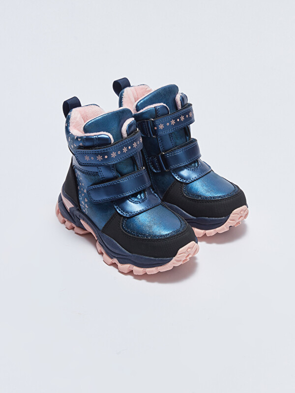 LCW STEPS Printed Hook and Loop and Zipper Closure Girls Snow Boots