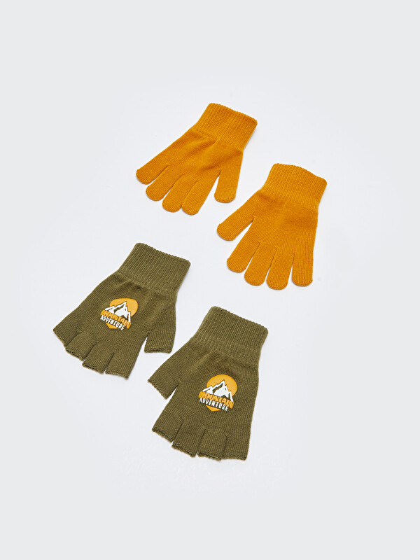 LCW ACCESSORIES Printed Boys' Knitwear Gloves 2-Pack