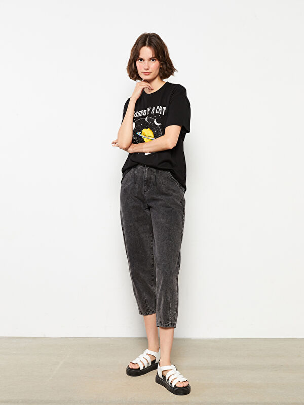 LCW Jeans Women's High Waisted Slouchy Regular Denim Trousers