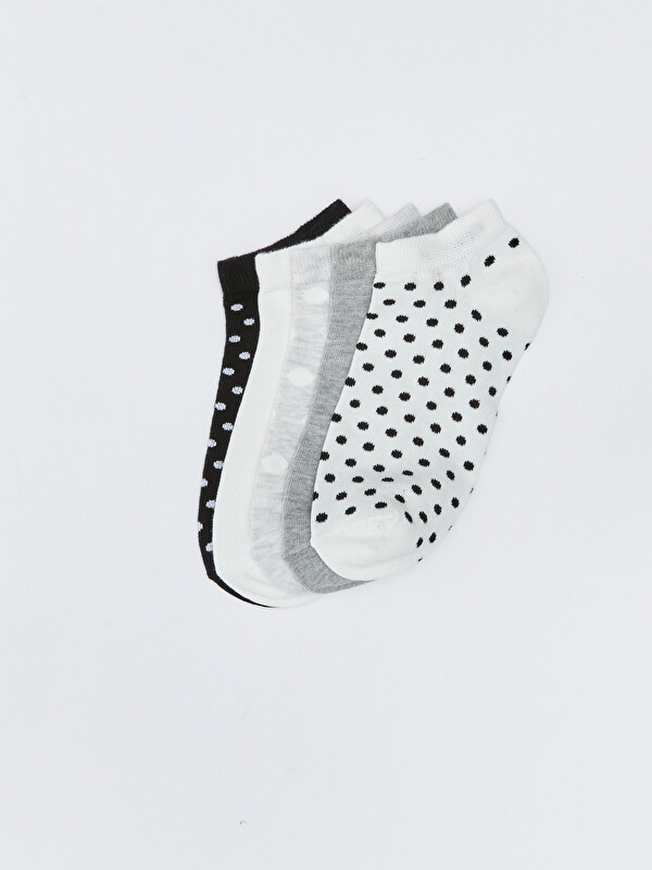 LCW Kids Polka Dot Girls' Trainer Socks 5 Pack