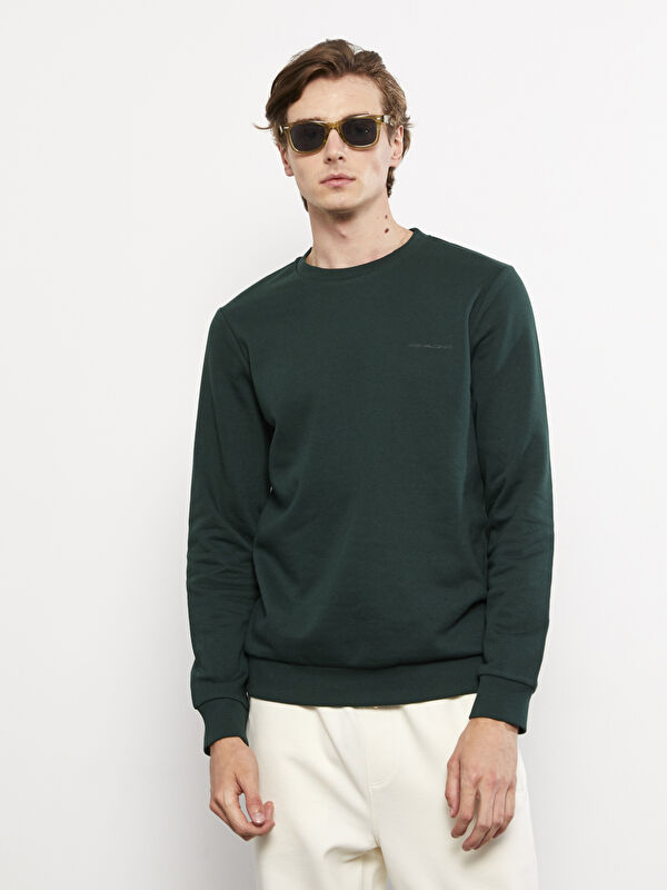 LC Waikiki Crew Neck Printed Men's Thick Sweatshirt