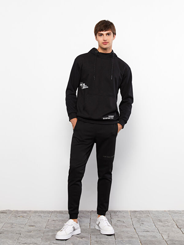 SLIMANE/スウェット/8/コットン/BLK// XSIDE Slim Fit Printed Men's Jogger Sweatpants -W28640Z8-CVL