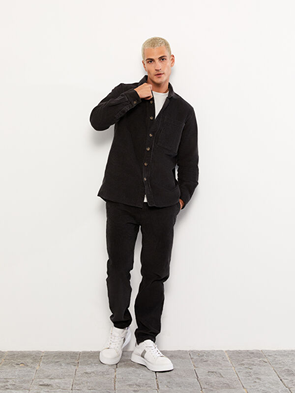 XSIDE Regular Fit Velvet Men's Trousers