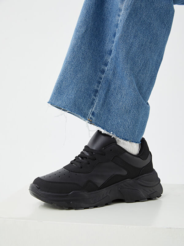 Bağcıklı Kalın Taban Kadın Aktif Spor Ayakkabı - Görsel 5