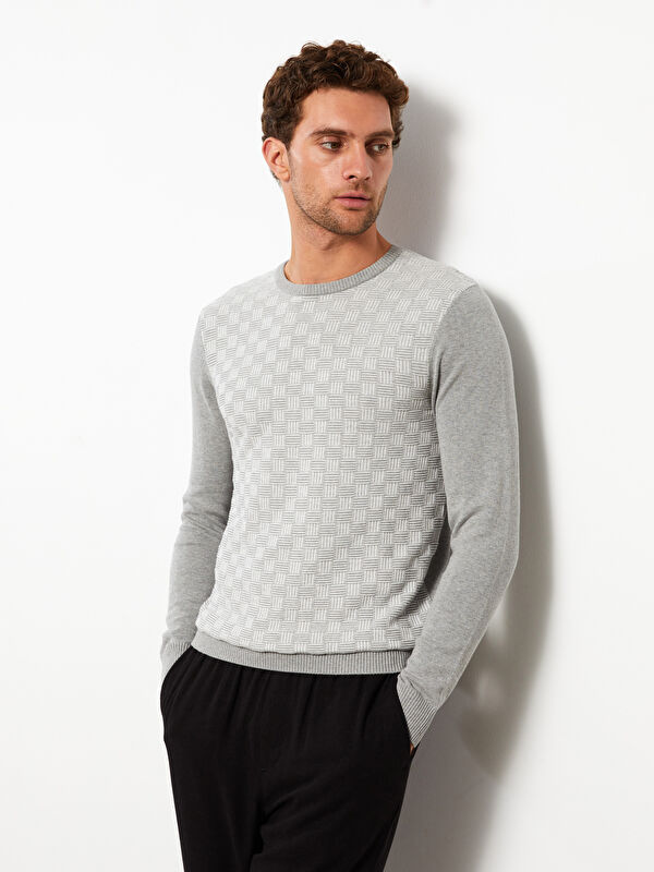LCWAIKIKI Classic Crew Neck Long Sleeve Men's Tricot Sweater