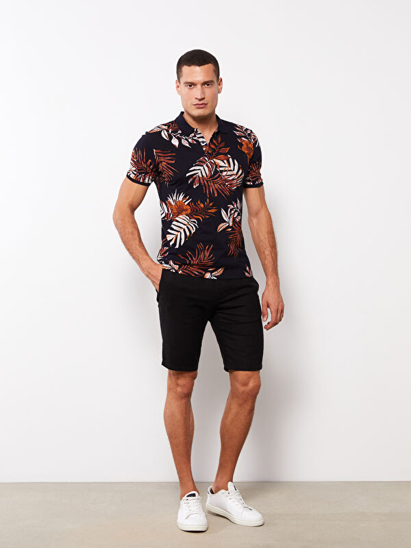 LCW Vision Polo Neck Short Sleeve Patterned Pique Men's T-Shirt