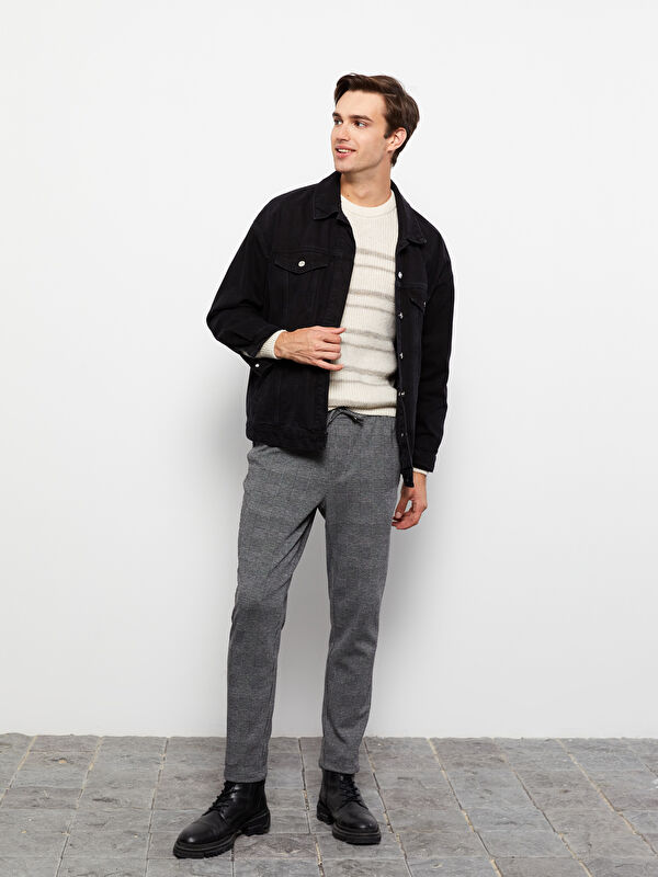 XSIDE Slim Fit Plaid Men's Trousers