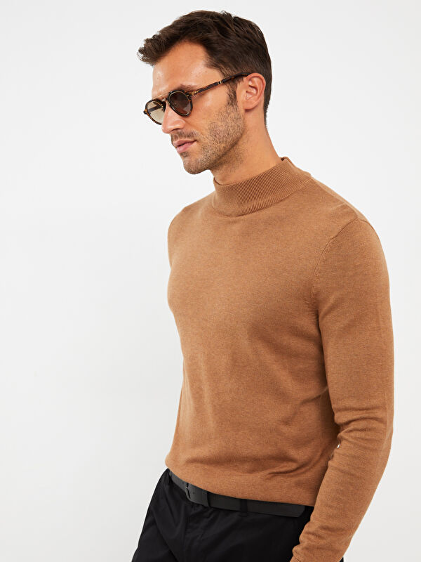 LCWAIKIKI Basic Half Turtleneck Long Sleeve Men's Knitwear Sweater