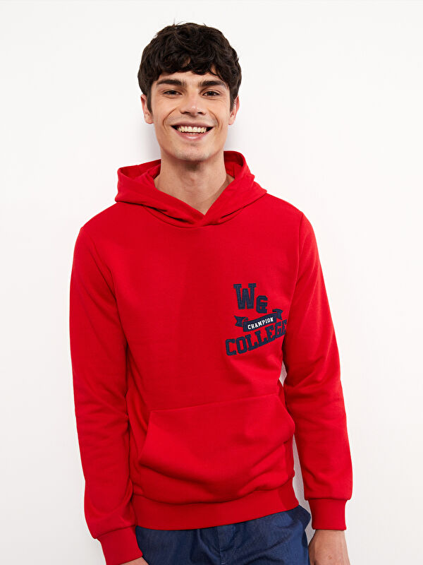 XSIDE Hooded Long Sleeve Embroidered Men's Hoodie