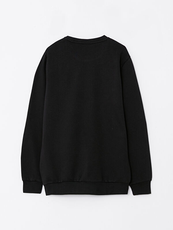 Supplier スウェット トレーナー 黒 XSIDE Crew Neck Printed Men's Thick Sweatshirt -W2CL26Z8-CVL
