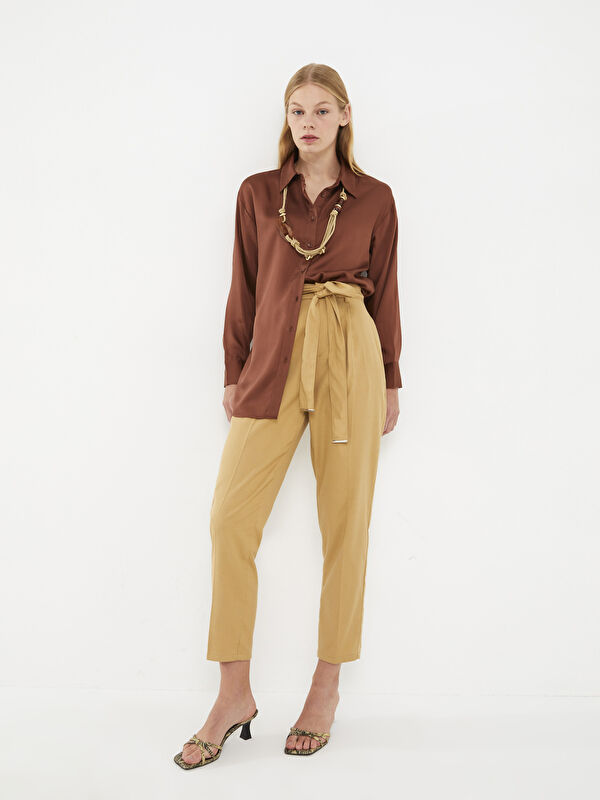 LCW Vision Women's High Waist Regular Fit Plain Trousers