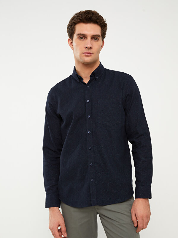 SOUTHBLUE Regular Fit Long Sleeve Patterned Men's Shirt
