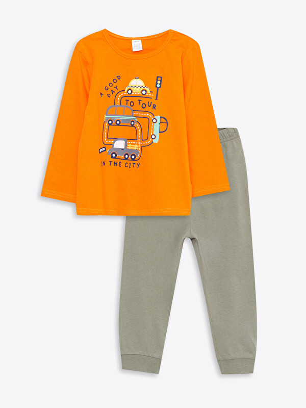 LCW ECO Ensemble de pyjama bébé garçon imprimé à col rond et manches longues