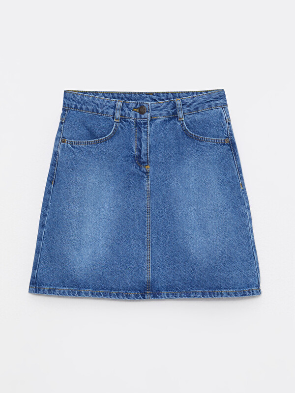 LCW Kids Basic Kız Çocuk Jean Etek