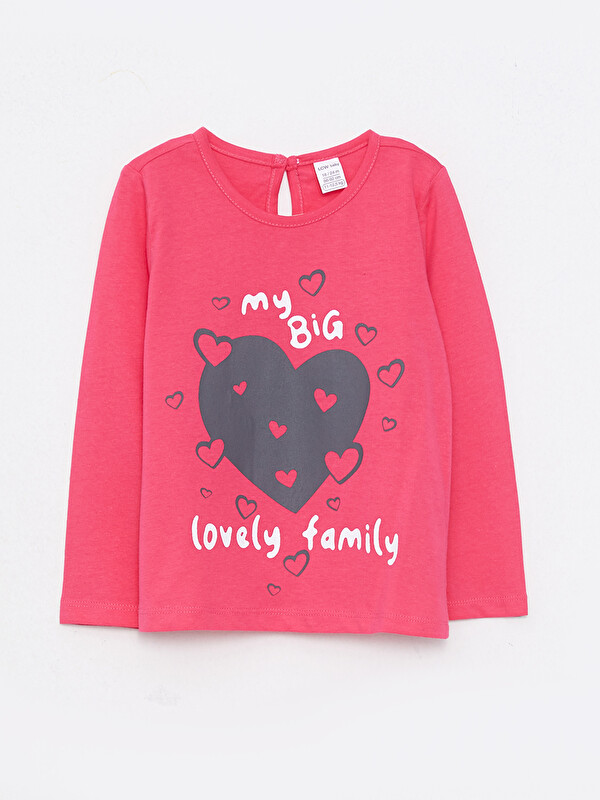 LCW ECO Crew Neck Long Sleeve Printed Cotton Baby Girl T-shirt