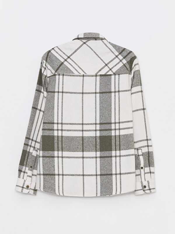 エルレイド　四　lv.X XSIDE Regular Fit Long Sleeve Plaid Men's Flannel Shirt