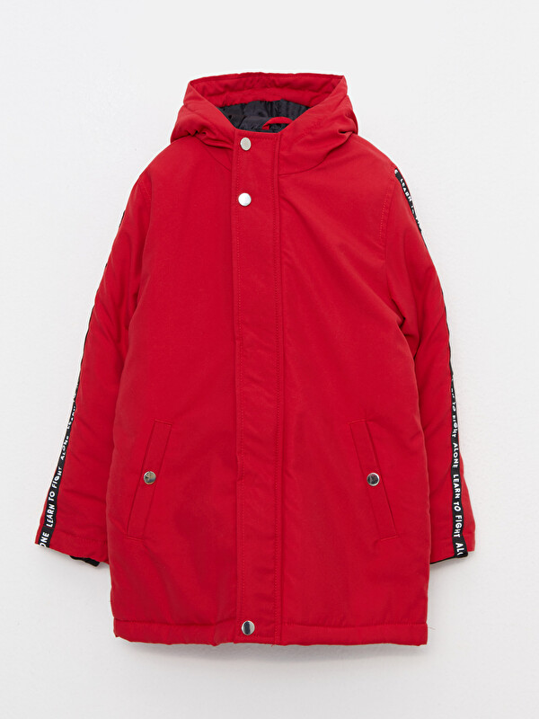 LCW ECO Hooded Printed Boy Coat