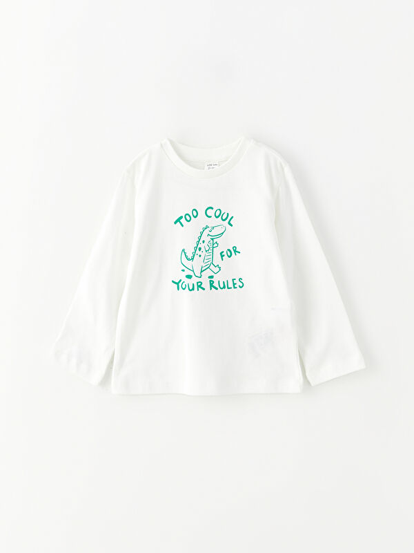 LCW ECO Crew Neck Long Sleeve Printed Cotton Baby Boy T-shirt