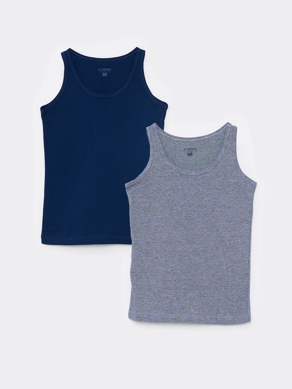 LCW Kids Crew Neck Cotton Boy Singlet 2-Pack