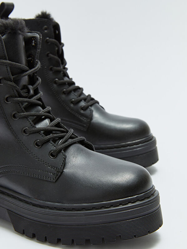 Bağcıklı Kalın Taban Kadın Kar Botu - Görsel 4