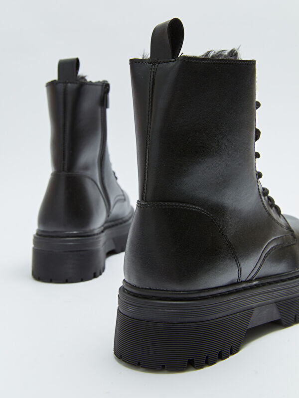 Bağcıklı Kalın Taban Kadın Kar Botu - Görsel 6