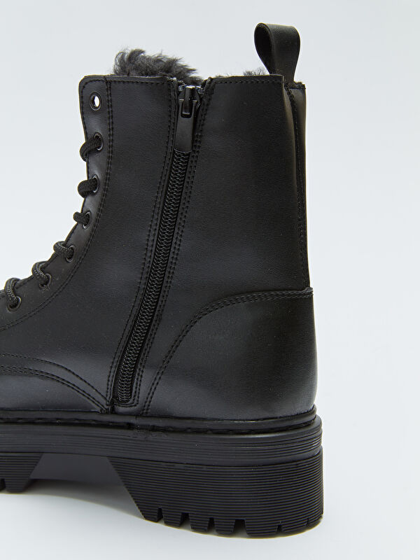 Bağcıklı Kalın Taban Kadın Kar Botu - Görsel 7