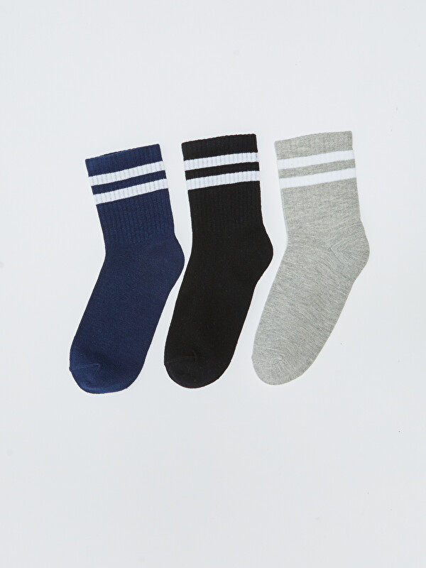 LCW Kids Striped Boys' Ankle Socks 3-Pack