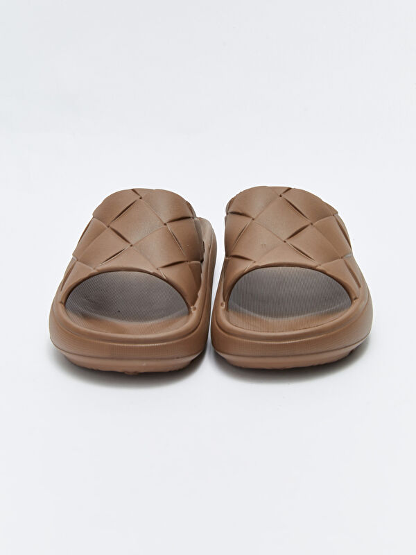 Kendinden Desenli Tek Bantlı Erkek Terlik - Görsel 4