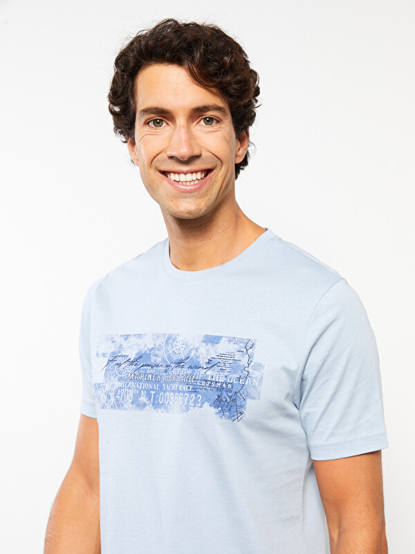 SOUTHBLUE Crew Neck Short Sleeve Printed Combed Cotton Men's T-shirt