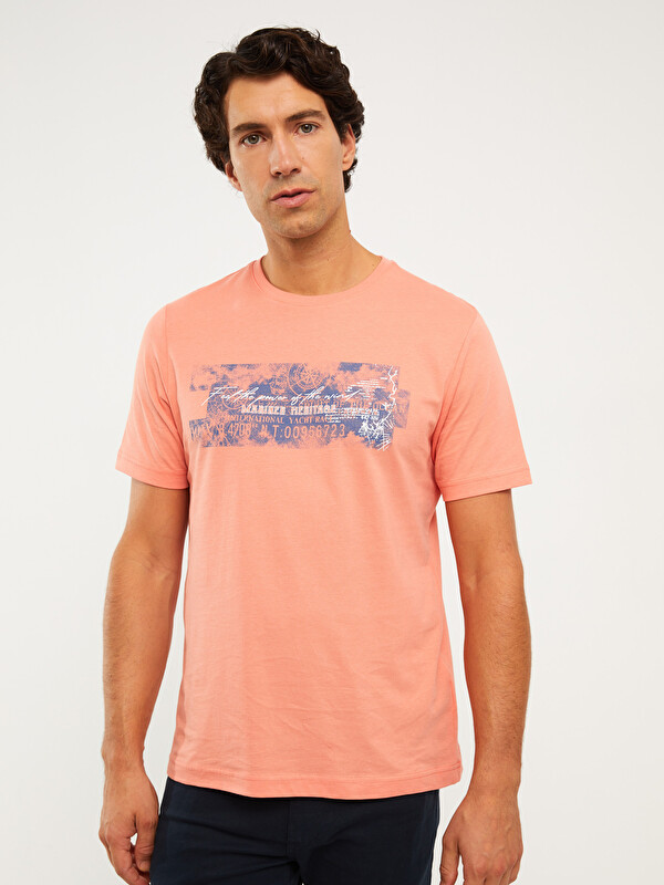 SOUTHBLUE Crew Neck Short Sleeve Printed Combed Cotton Men's T-shirt