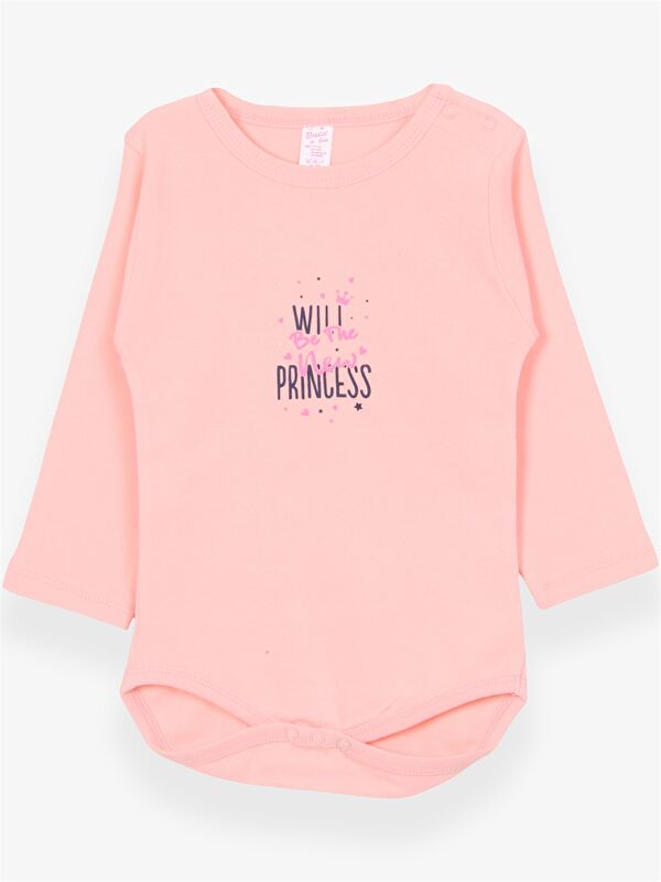 Breeze Crew Neck Long Sleeve Printed Baby Girls' Snap