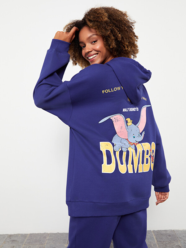 Dumbo LCW Vision Hooded Dumbo Printed Women's Thick Sweatshirt