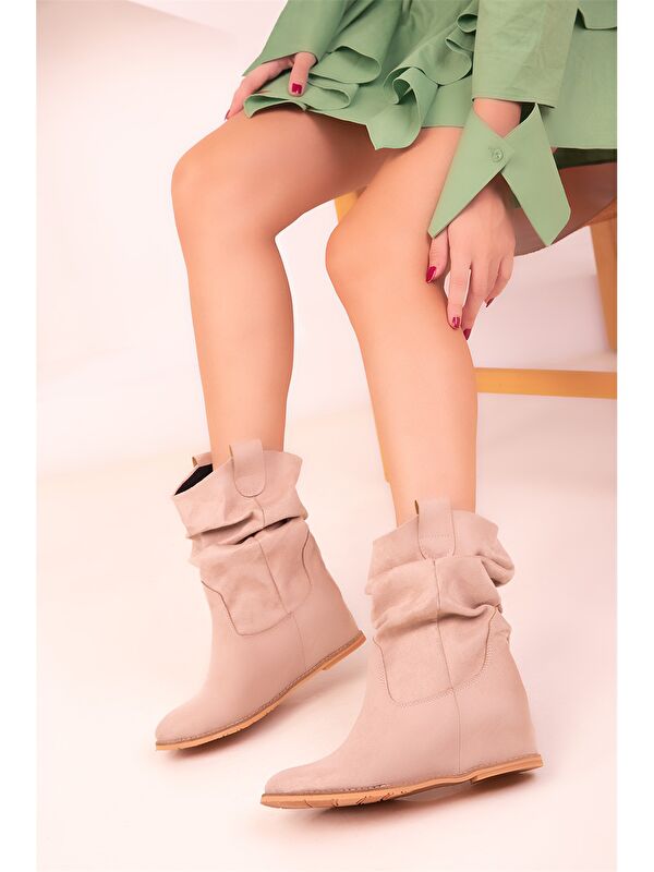 Süet Görünümlü Kadın Çizme - Görsel 4