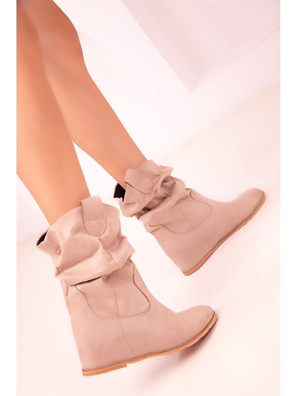 Süet Görünümlü Kadın Çizme - Görsel 5