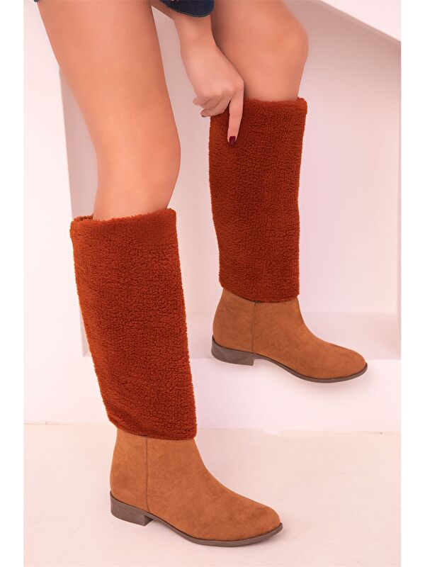 Süet Görünümlü Kadın Çizme - Görsel 3
