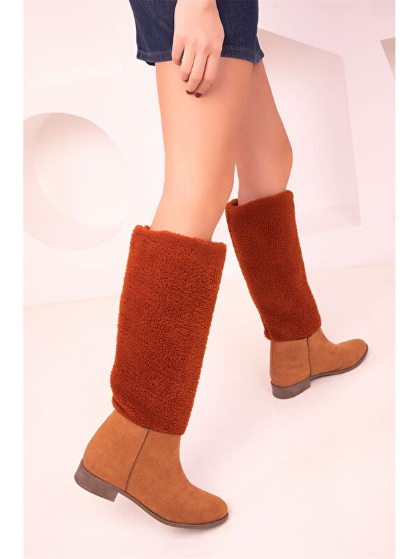 Süet Görünümlü Kadın Çizme - Görsel 4