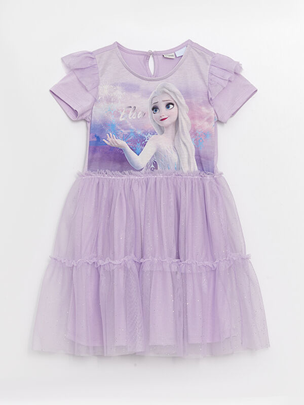 elsa ページ　SCO-110/CW LCW Kids Crew Neck Elsa Printed Short Sleeve Girls' Dress