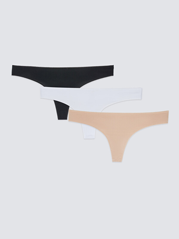 LCW DREAM Düz Tanga Külot 3'lü Paket
