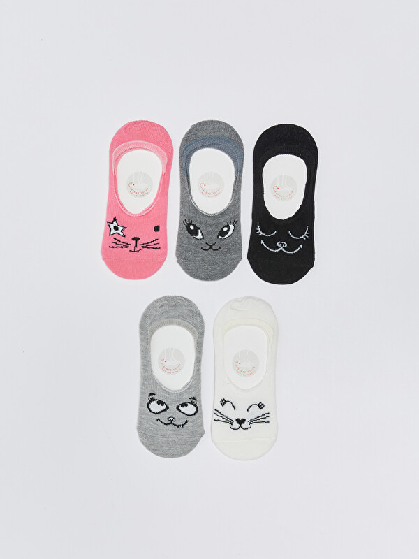 LCW Kids Узорчатые следки для девочек, комплект из 5 штук