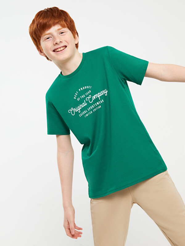 LCW Kids Crew Neck Printed Short Sleeve Boys' T-Shirt