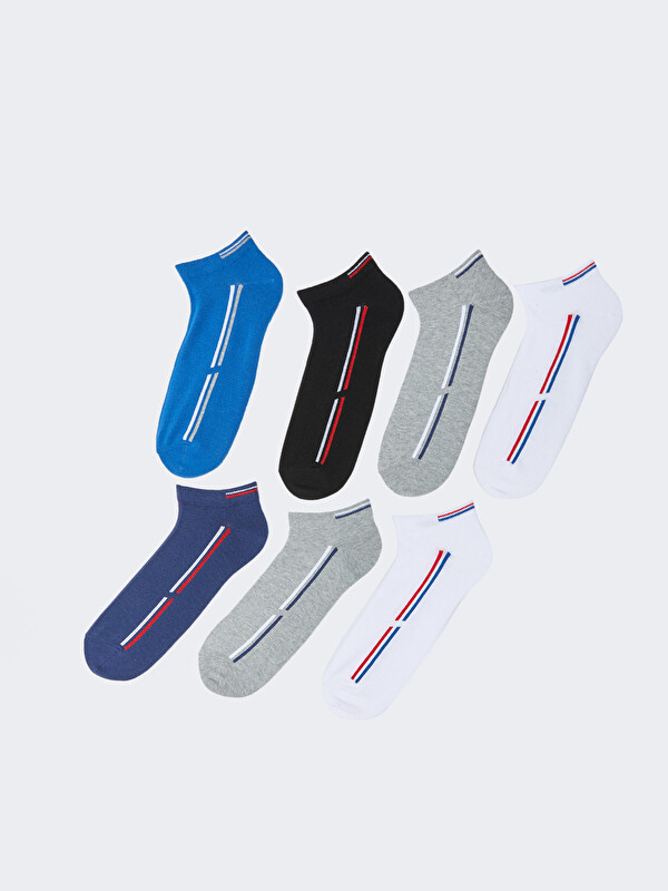 LCW ACCESSORIES Striped Men's Trainer Socks 7 Pack